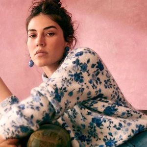 Sezane Amaya Jumper, Blue White Peony Size S